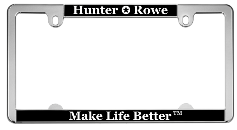 Hunter Rowe Chrome license plate frame (All states)